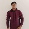 Maroon Black and White Hoodie for Men